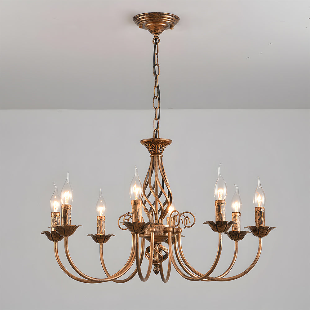 Chandelier Vintage Bronze Iron Dining Pendant | Curvani
