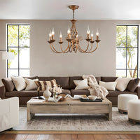 Chandelier Vintage Bronze Iron Dining Pendant | Curvani