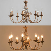 Chandelier Vintage Bronze Iron Dining Pendant | Curvani