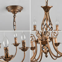 Chandelier Vintage Bronze Iron Dining Pendant | Curvani