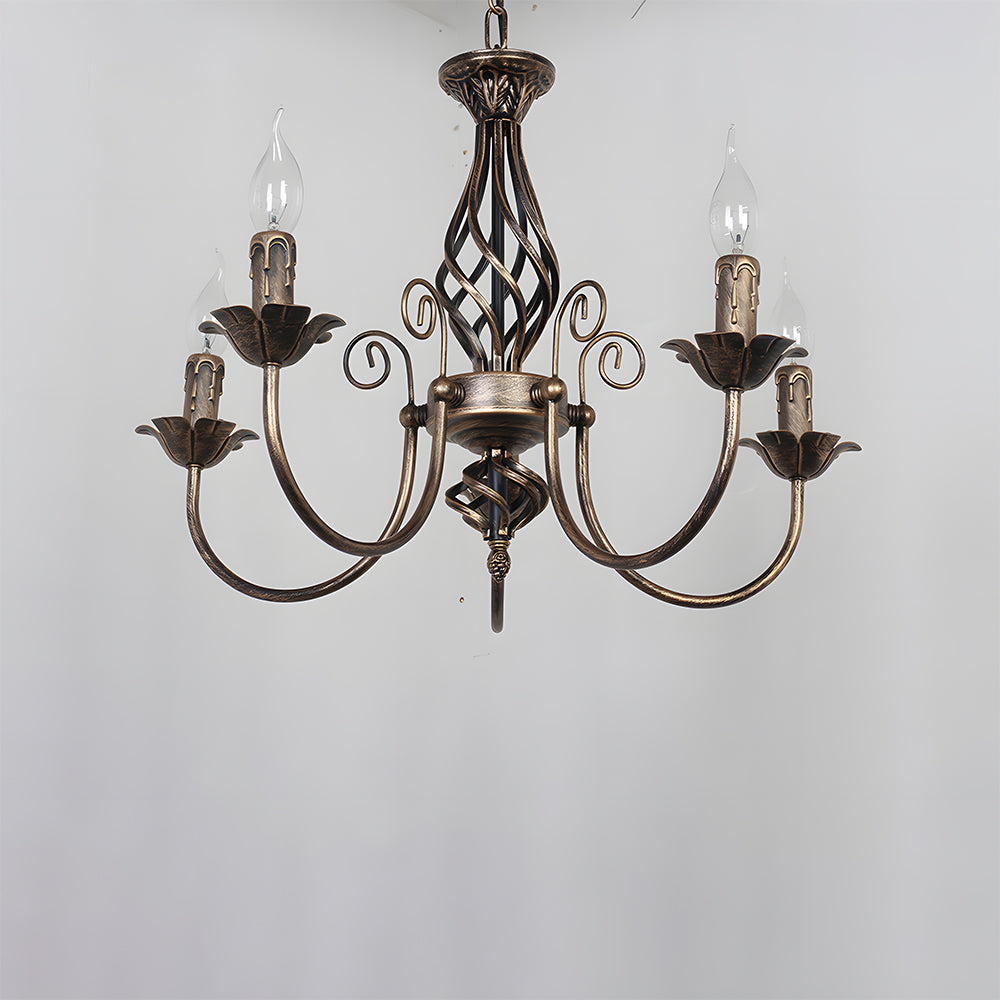 Chandelier Vintage Bronze Iron Dining Pendant | Curvani