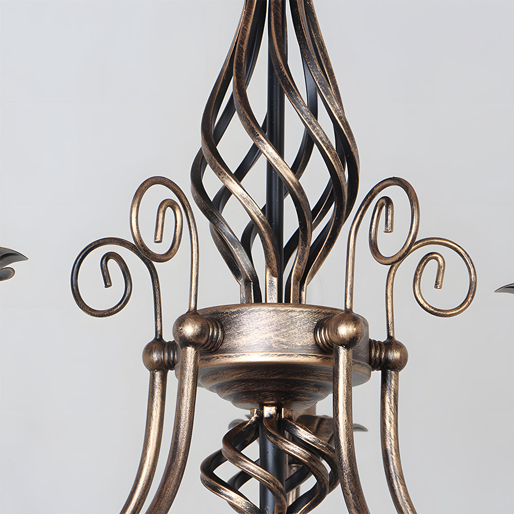 Chandelier Vintage Bronze Iron Dining Pendant | Curvani