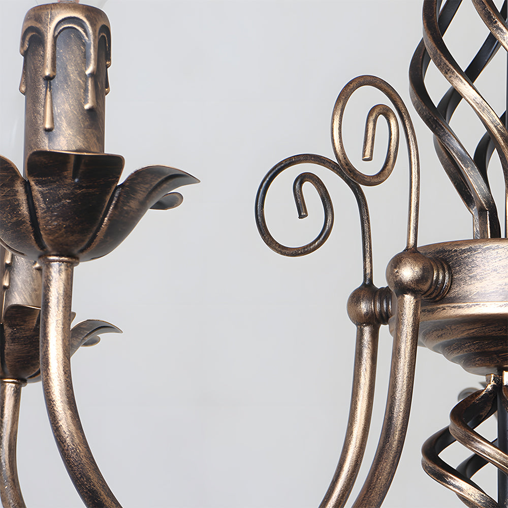 Chandelier Vintage Bronze Iron Dining Pendant | Curvani