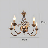 Chandelier Vintage Bronze Iron Dining Pendant | Curvani