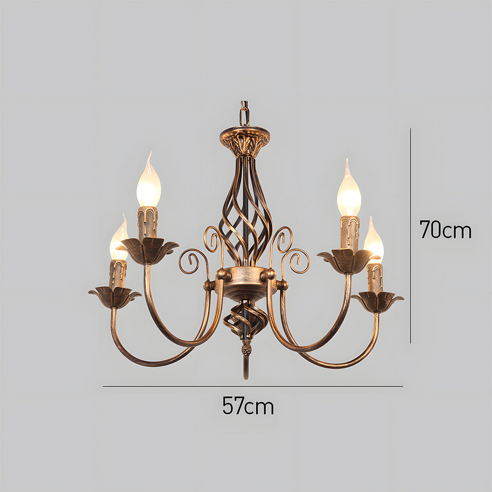 Chandelier Vintage Bronze Iron Dining Pendant | Curvani