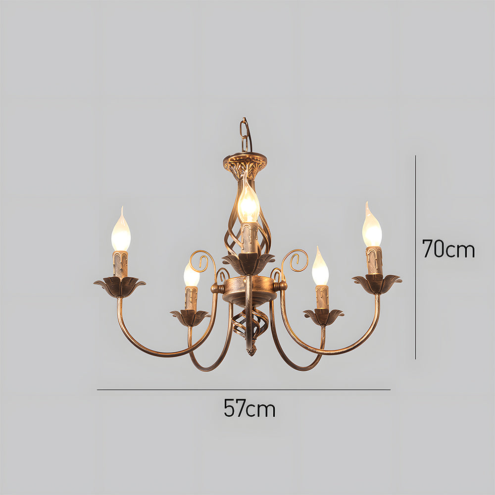 Chandelier Vintage Bronze Iron Dining Pendant | Curvani