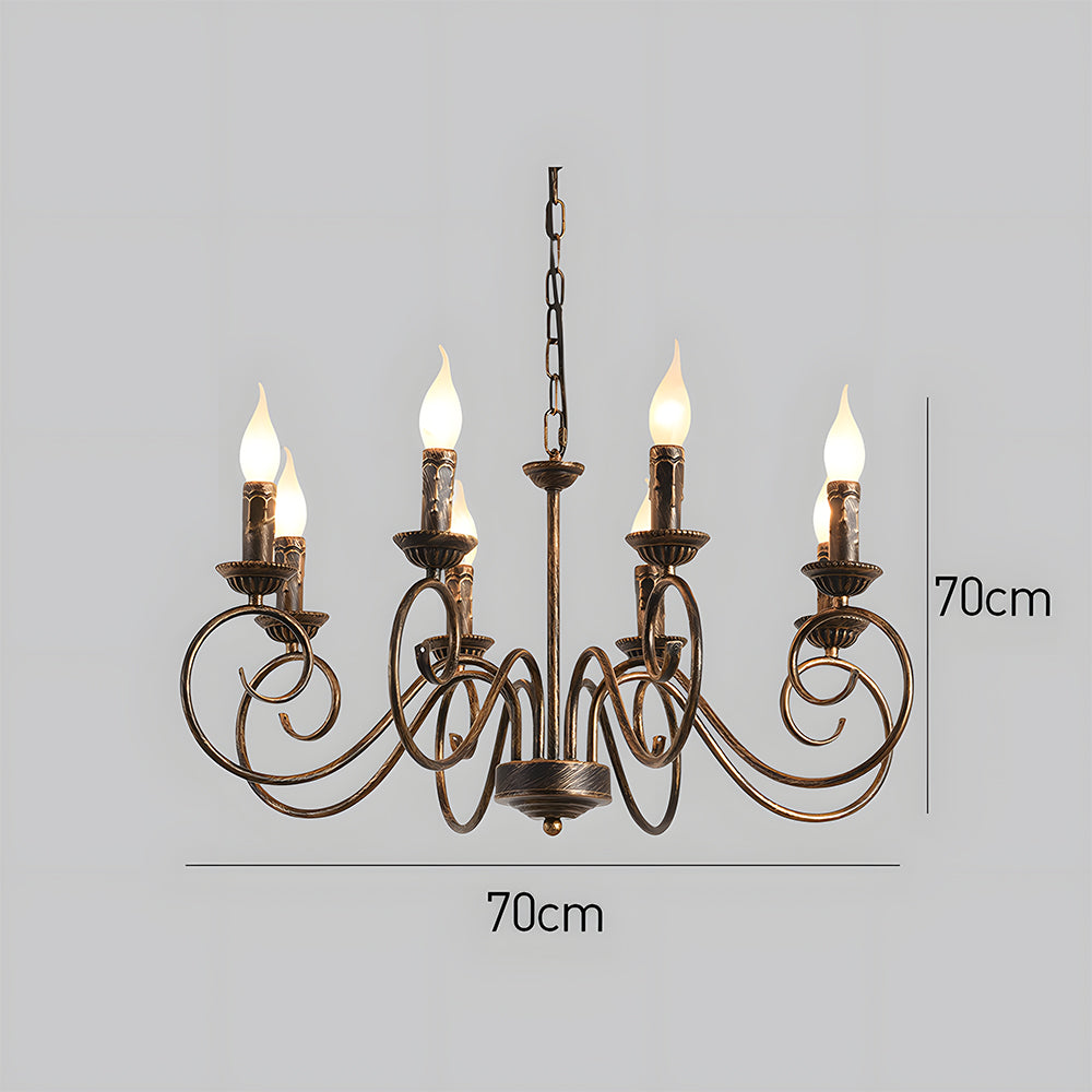 Chandelier Vintage Bronze Iron Dining Pendant | Curvani