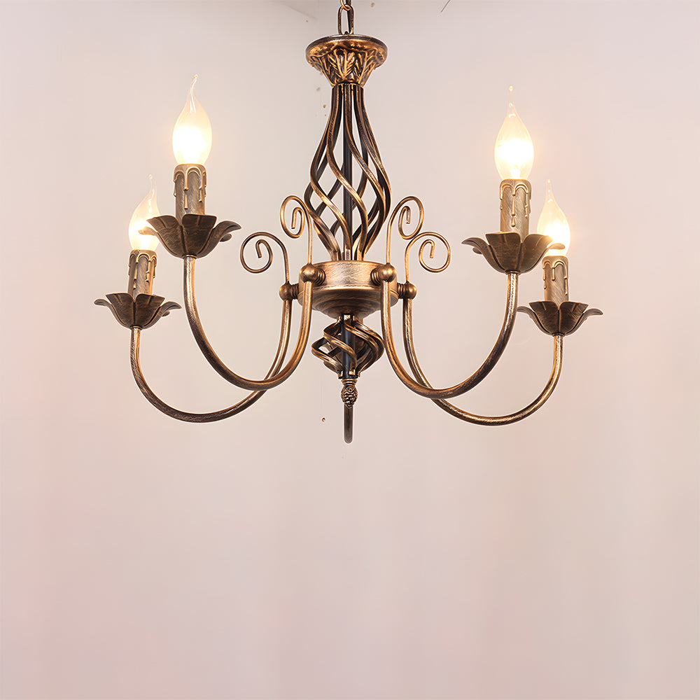 Chandelier Vintage Bronze Iron Dining Pendant | Curvani