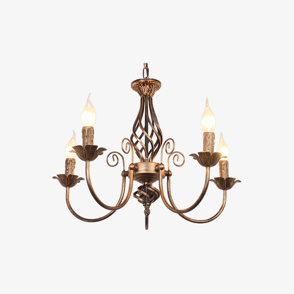 Chandelier Vintage Bronze Iron Dining Pendant | Curvani
