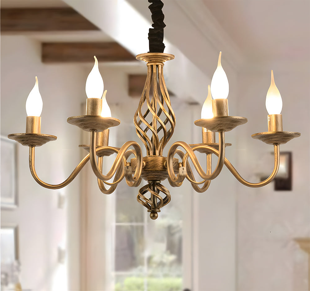 Chandelier Vintage Bronze Iron Dining Pendant | Curvani