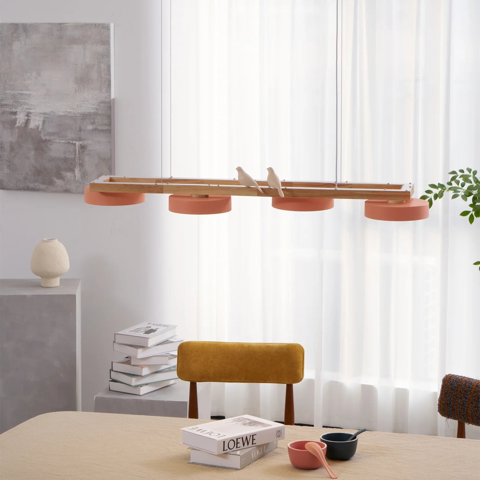 Chandelier Wooden Frame Modern Style | Sienlor