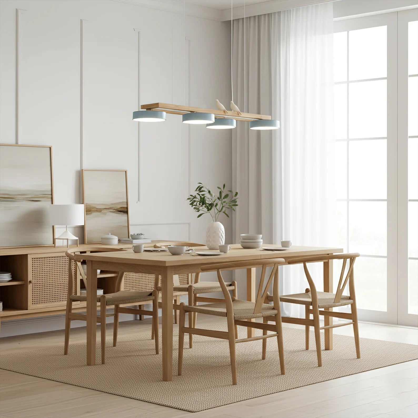 Chandelier Wooden Frame Modern Style | Sienlor