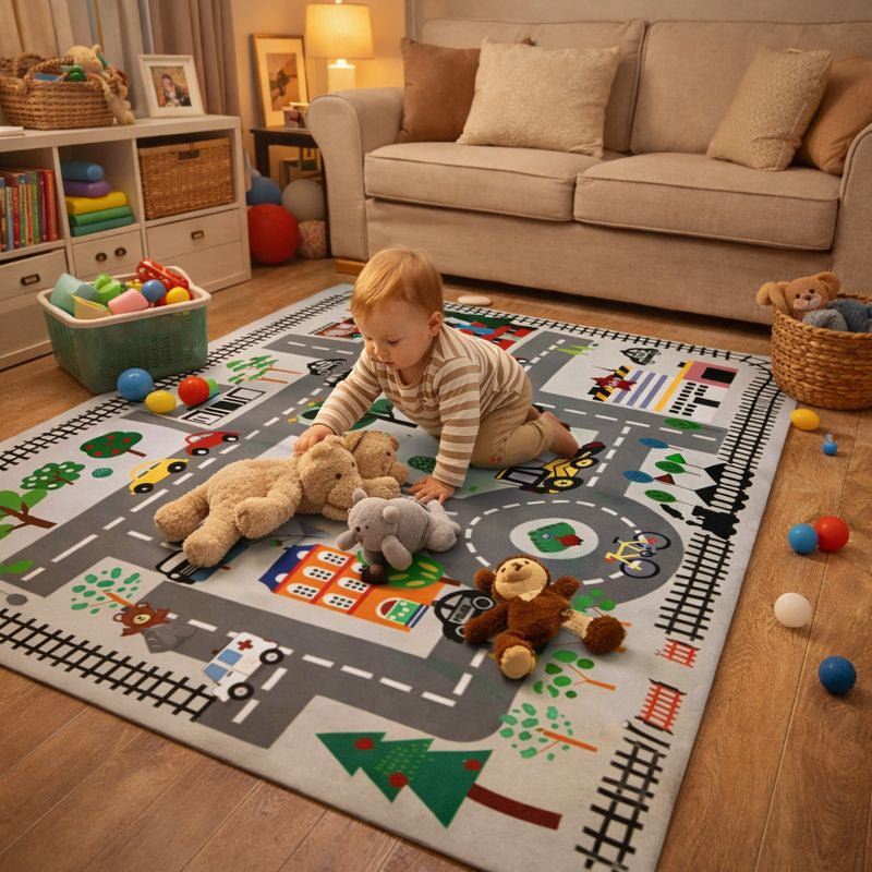 City Road Play Mat for Kids Traffic Map Carpet | Roadio