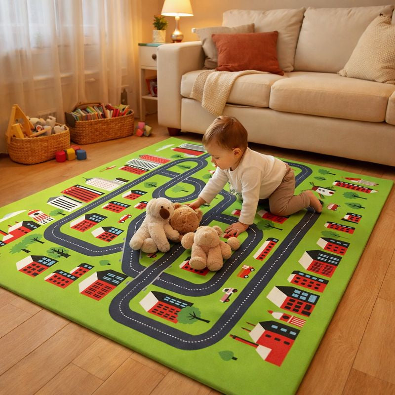 City Road Play Mat for Kids Traffic Map Carpet | Roados