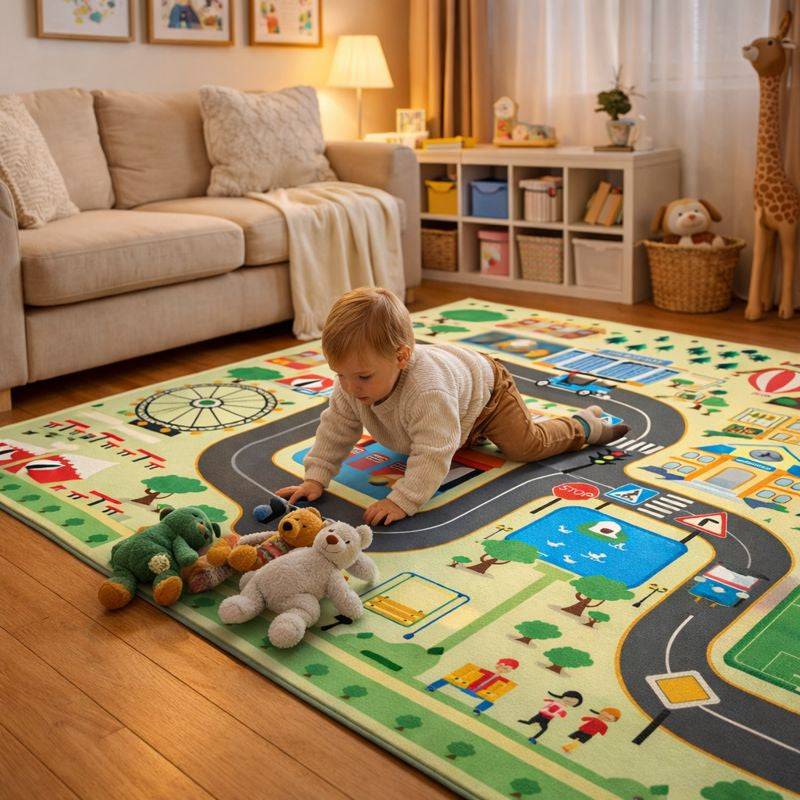 City Road Play Mat for Kids Traffic Map Carpet | Tavinka