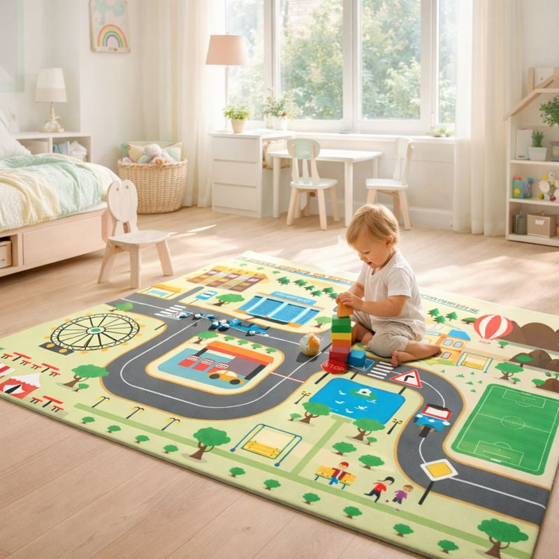 City Road Play Mat for Kids Traffic Map Carpet | Tavinka