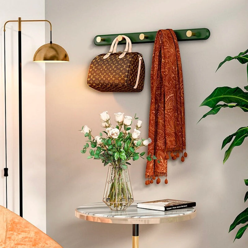 Coat Rack Vintage Green Wall Solid Wood Finish | Evarno
