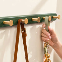 Coat Rack Vintage Green Wall Solid Wood Finish | Evarno