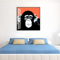Colourful Chimpanzee Canvas Wall Art Kids Room Decor | Kidvara