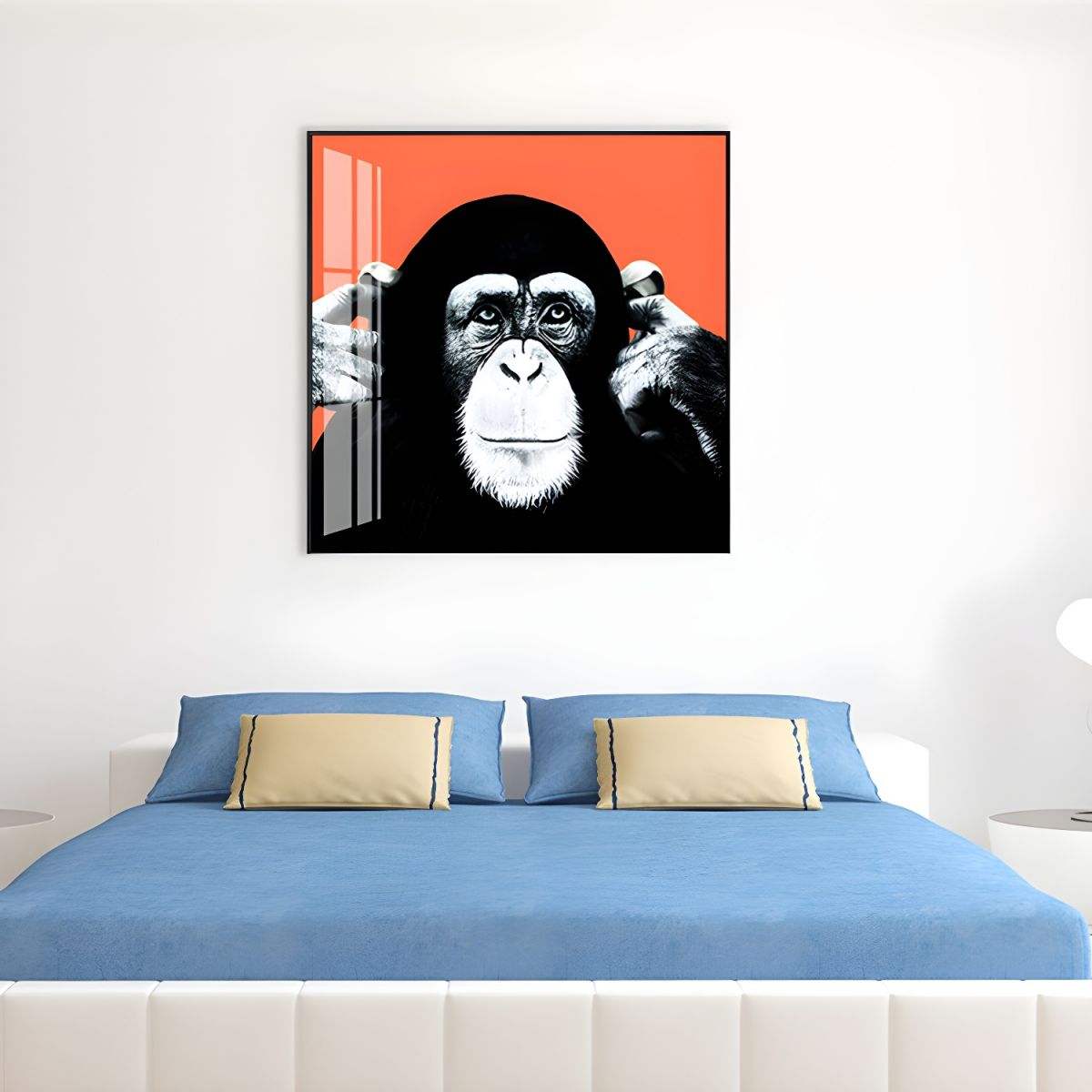 Colourful Chimpanzee Canvas Wall Art Kids Room Decor | Kidvara