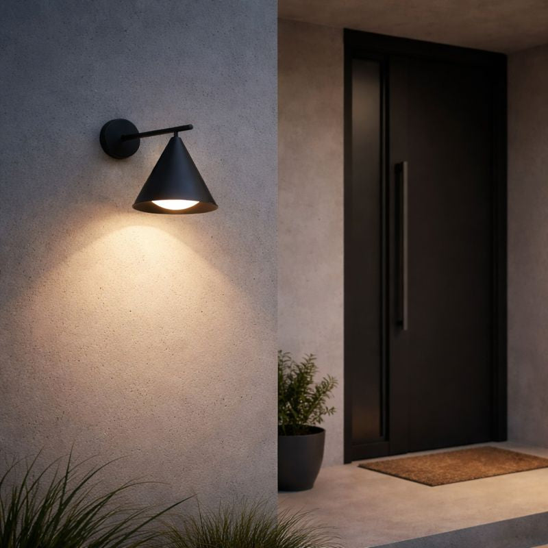 Cone Metal Wall Light Outdoor Modern Design | Raylix