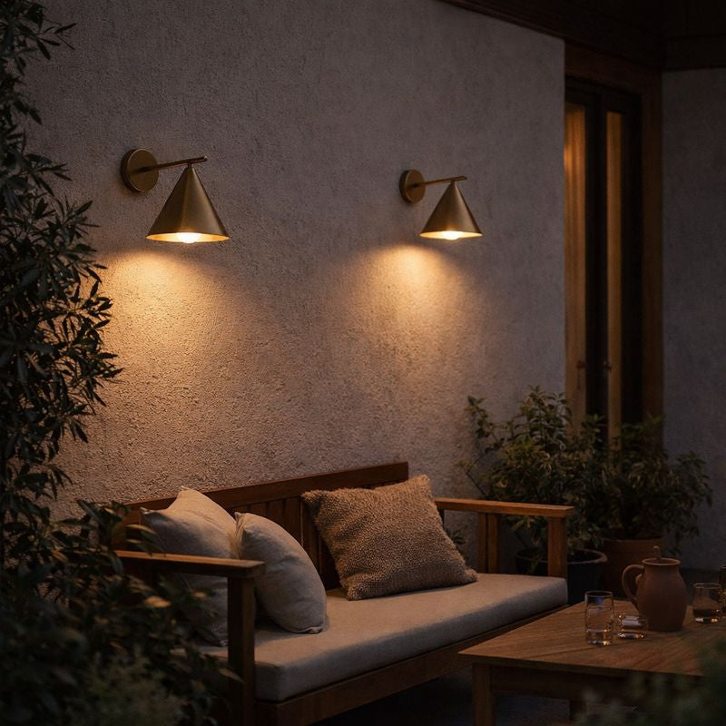 Cone Metal Wall Light Outdoor Modern Design | Raylix