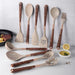 Cooking Set Silicone Utensils 10 Pieces Wood Look Modern | Silano