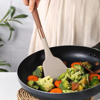 Cooking Set Silicone Utensils 10 Pieces Wood Look Modern | Silano