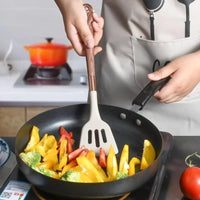 Cooking Set Silicone Utensils 10 Pieces Wood Look Modern | Silano