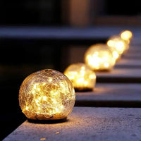 Cracked Glass Solar Garden Globe Light LED | Solora