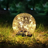 Cracked Glass Solar Garden Globe Light LED | Solora