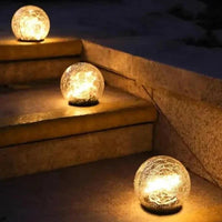 Cracked Glass Solar Garden Globe Light LED | Solora
