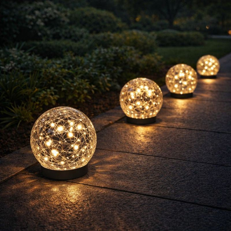 Cracked Glass Solar Garden Globe Light LED | Solora