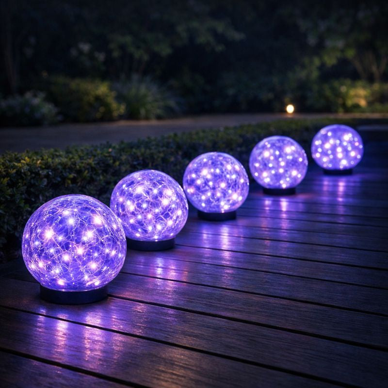 Cracked Glass Solar Garden Globe Light LED | Solora