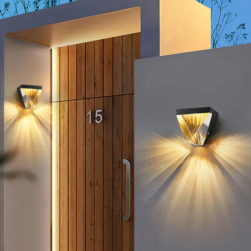 Crystal Diamond Wall Light Outdoor Metal Design | Crystor