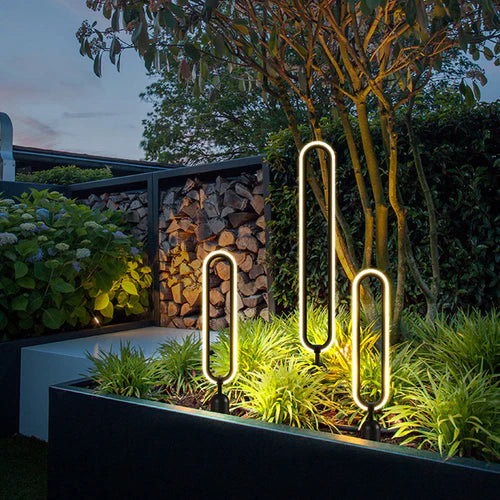 Elliptical Ring Solar Outdoor Path Light Metal | Heliora