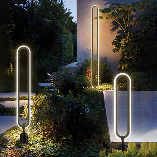 Elliptical Ring Solar Outdoor Path Light Metal | Heliora