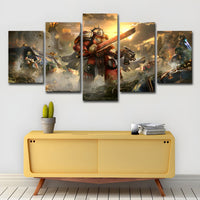 Fantasy 5 Panel Canvas Wall Art Yellow Kids Room | Xavero