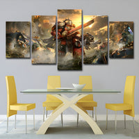 Fantasy 5 Panel Canvas Wall Art Yellow Kids Room | Xavero