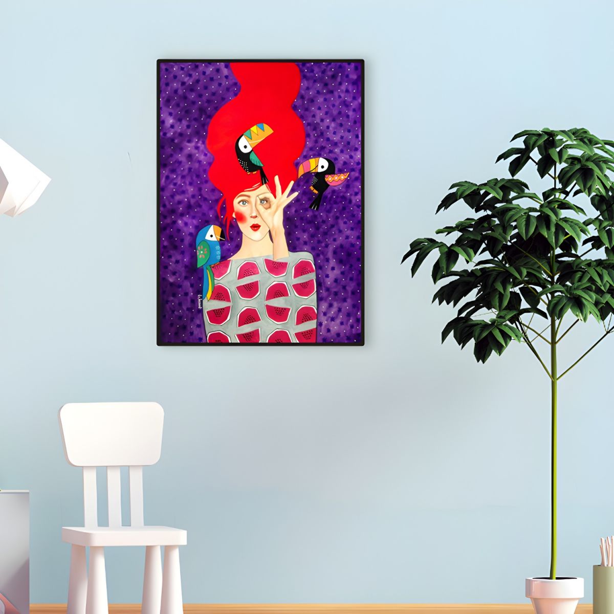 Fashion Illustration Canvas Wall Art Glam Lounge Decor | Zarelli