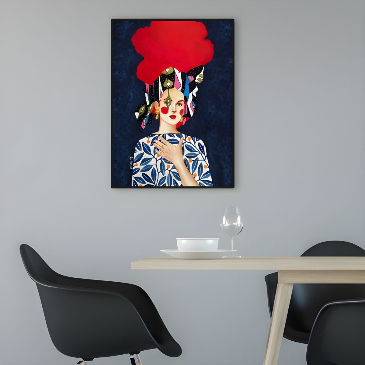 Fashion Illustration Canvas Wall Art Glam Lounge Decor | Zarelli