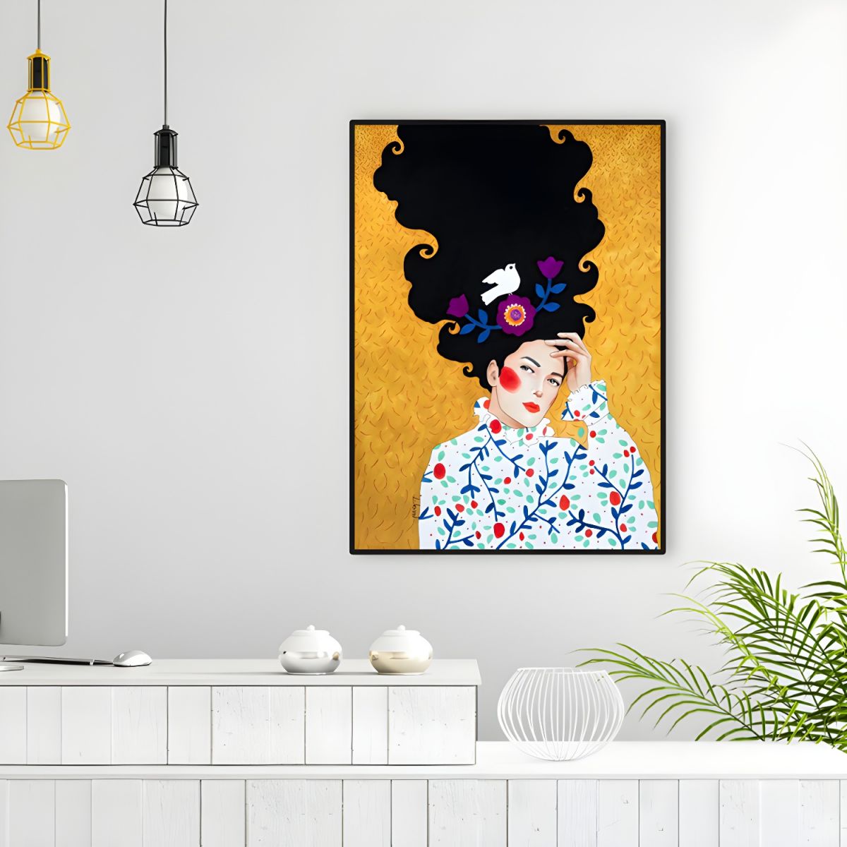 Fashion Illustration Canvas Wall Art Glam Lounge Decor | Zarelli