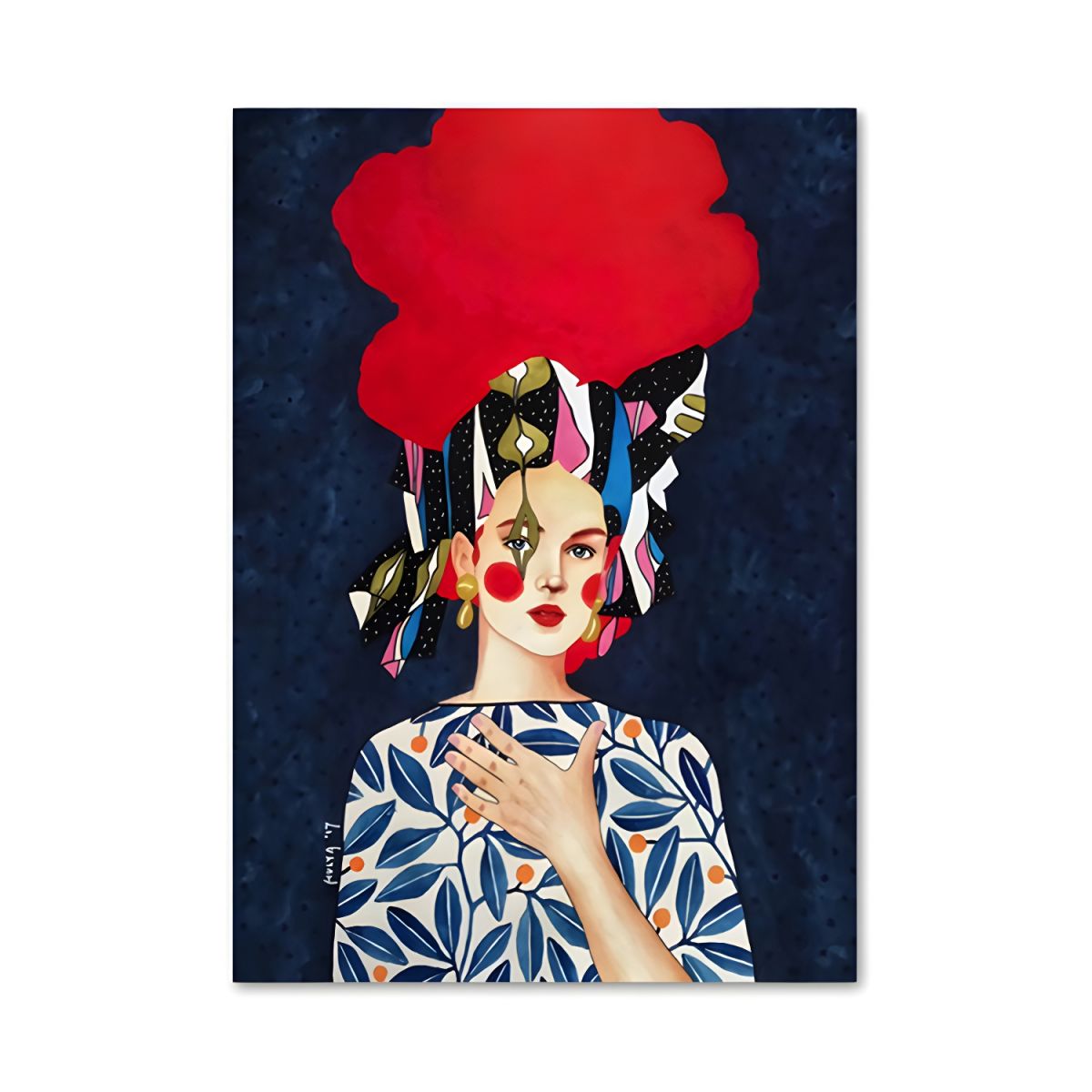 Fashion Illustration Canvas Wall Art Glam Lounge Decor | Zarelli