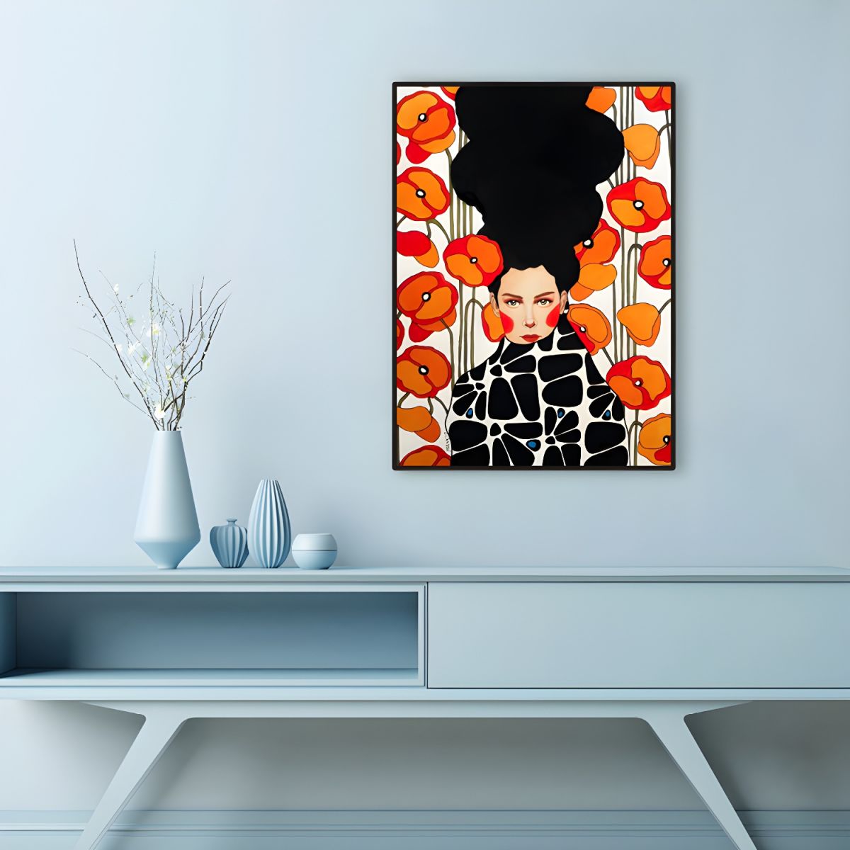 Fashion Illustration Canvas Wall Art Glam Lounge Decor | Zarelli