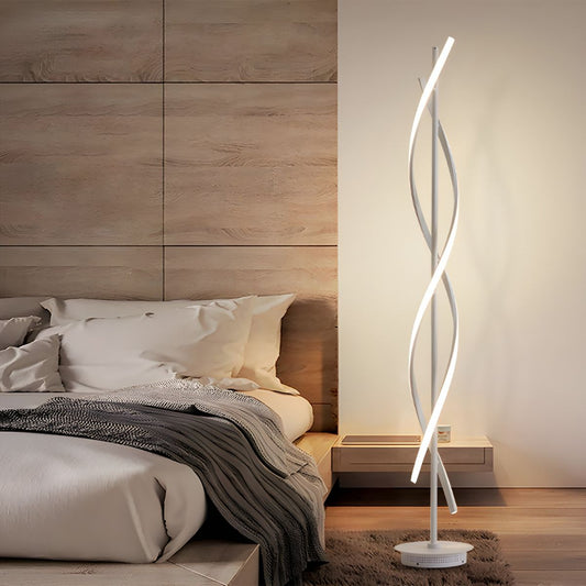 Floor Lamp Acrylic Spiral LED Modern Reading Light | Alvirex