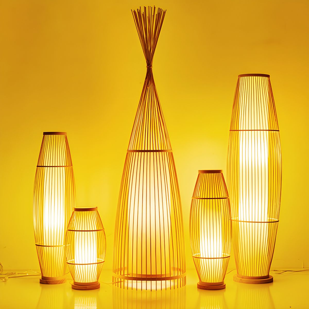 Floor Lamp Bamboo Shade for Ambient Lighting | Revello