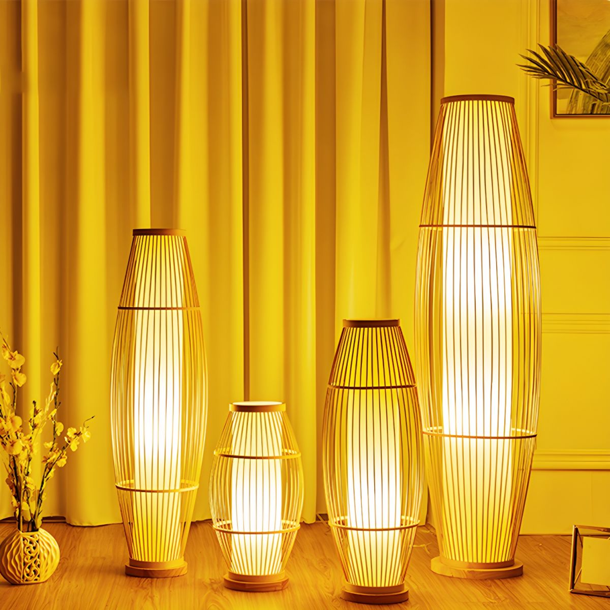 Floor Lamp Bamboo Shade for Ambient Lighting | Revello