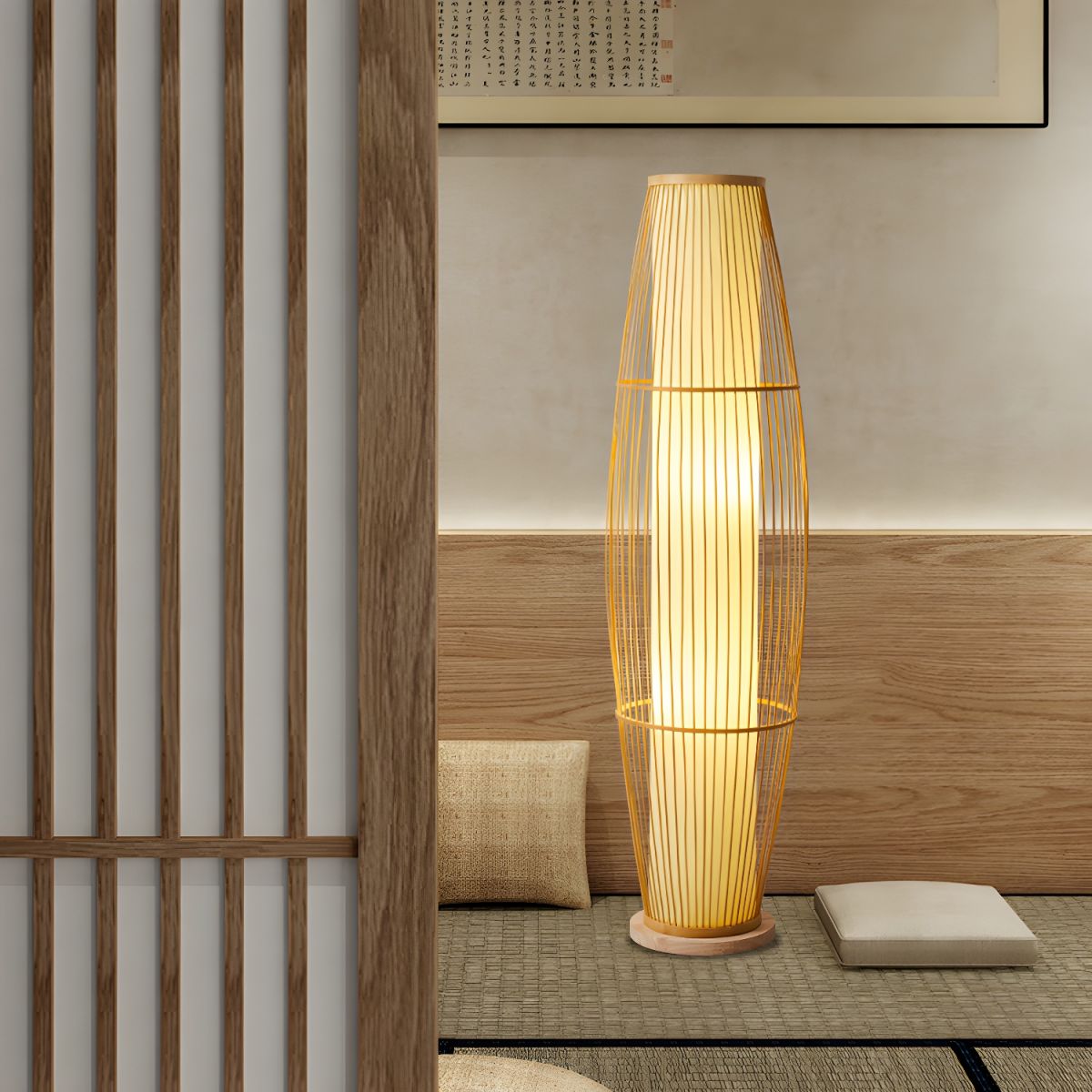 Floor Lamp Bamboo Shade for Ambient Lighting | Revello