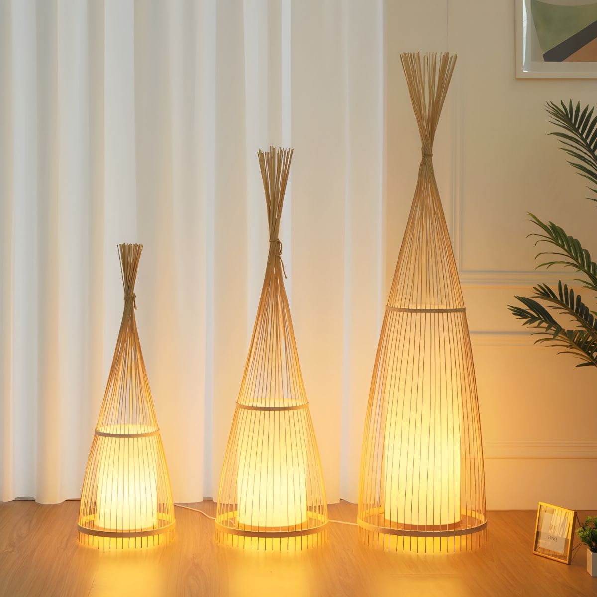 Floor Lamp Bamboo Shade for Ambient Lighting | Revello