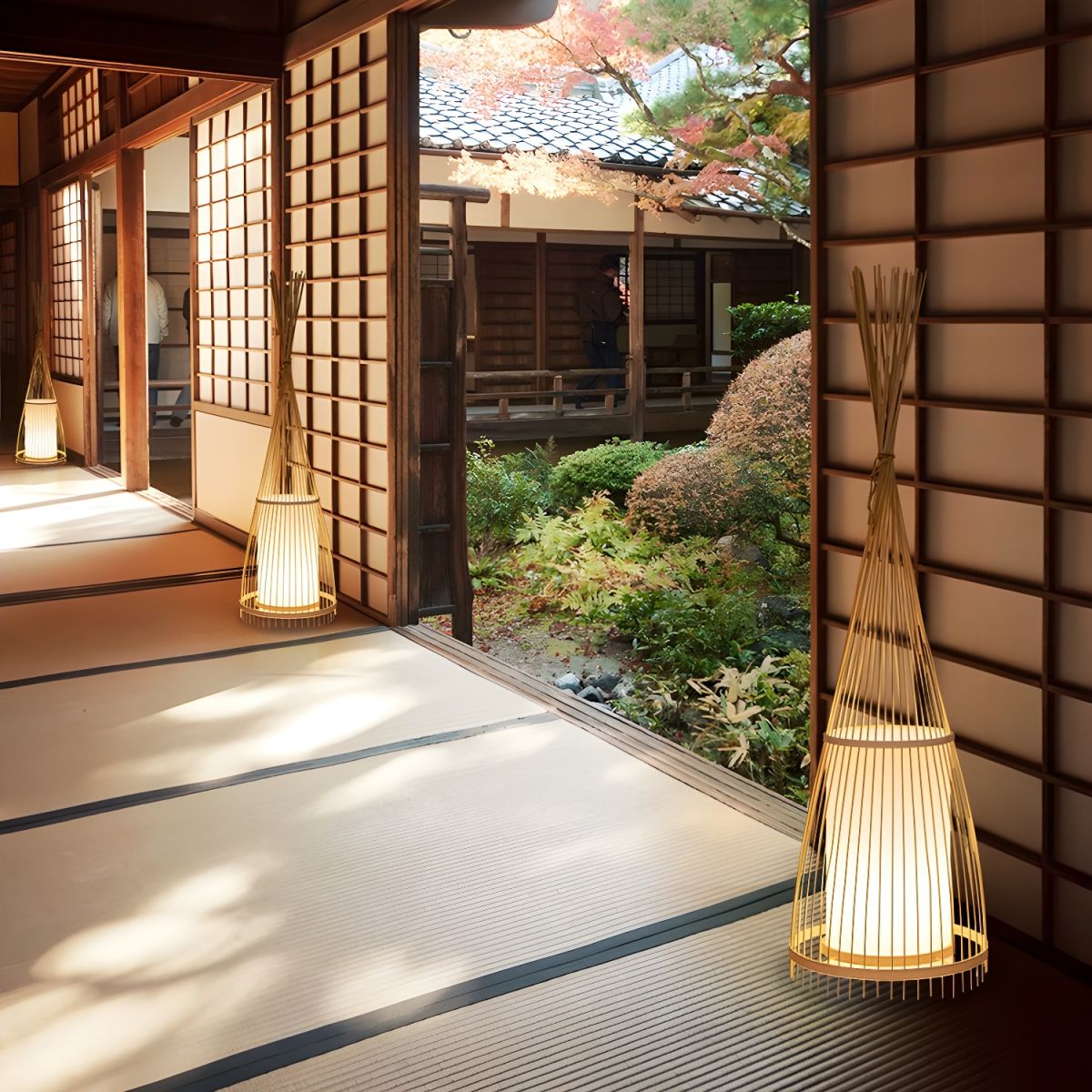 Floor Lamp Bamboo Shade for Ambient Lighting | Revello